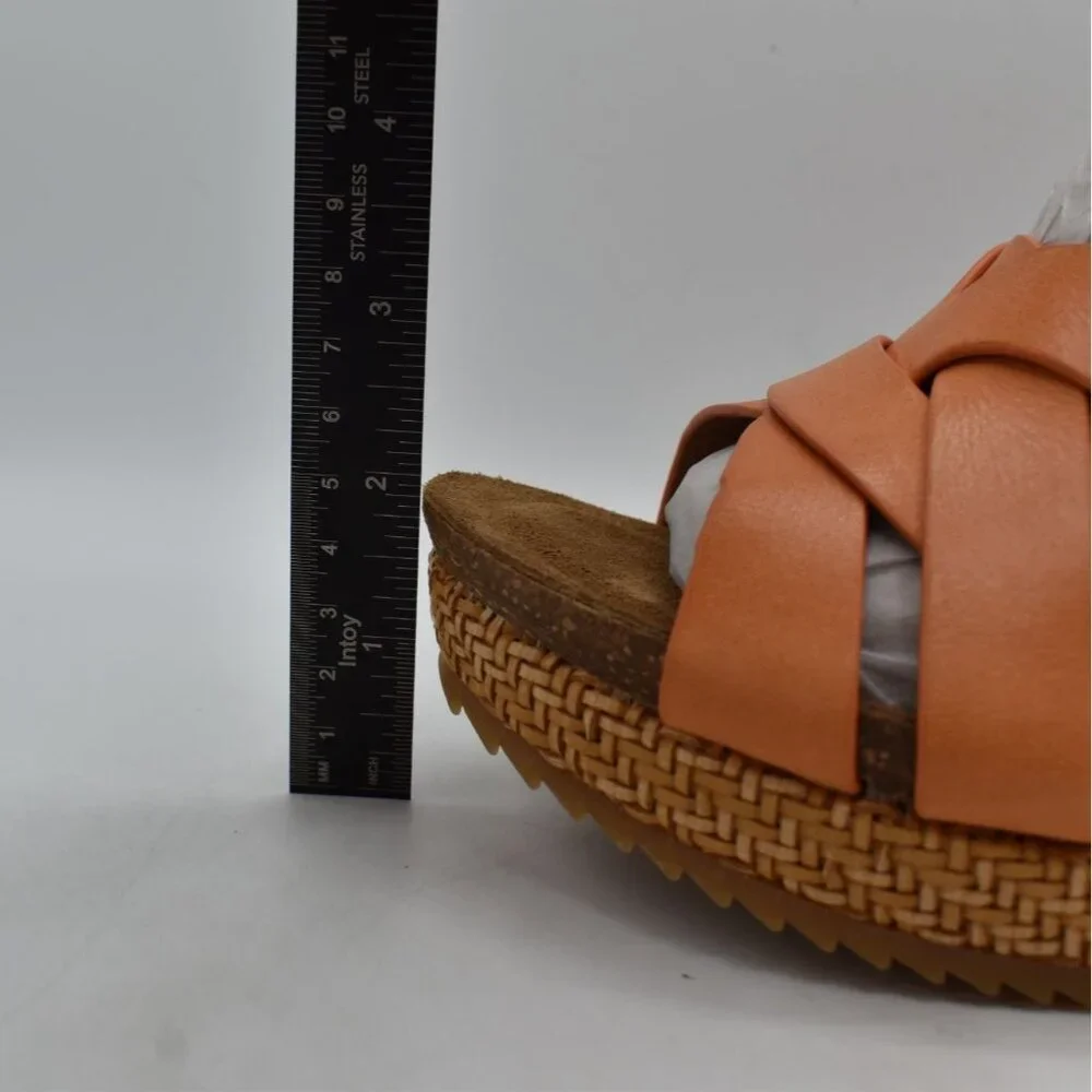 Sofft Womens Size‎ 11 Carlana Sunset Orange Leather Wedge Sandals Shoes